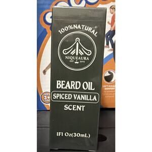 100% Natural Niqueaura Beard Oil Spiced Vanilla 1oz Bottle